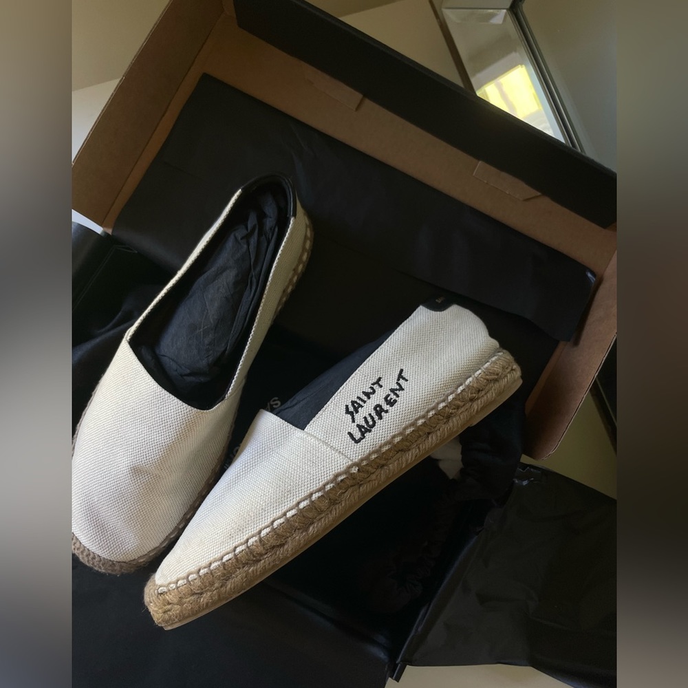 SAINT LAURENT EMBROIDERED ESPADRILLES IN CANVAS